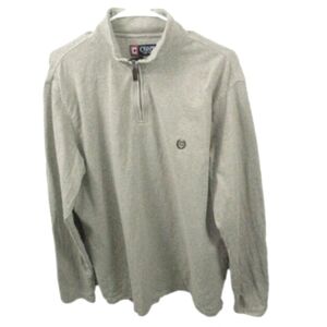 Chaps Men's Beige Elbow Patch 1/4 Zip Long Sleeve Shirt Size XL